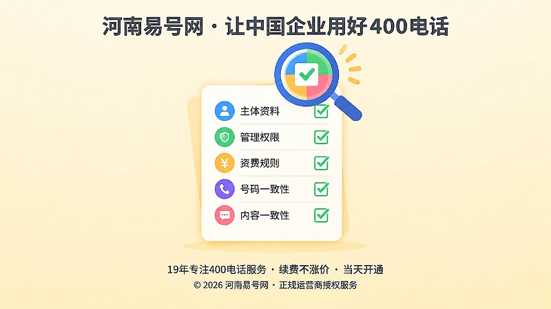 400电话长期核验五要点聚焦示意图