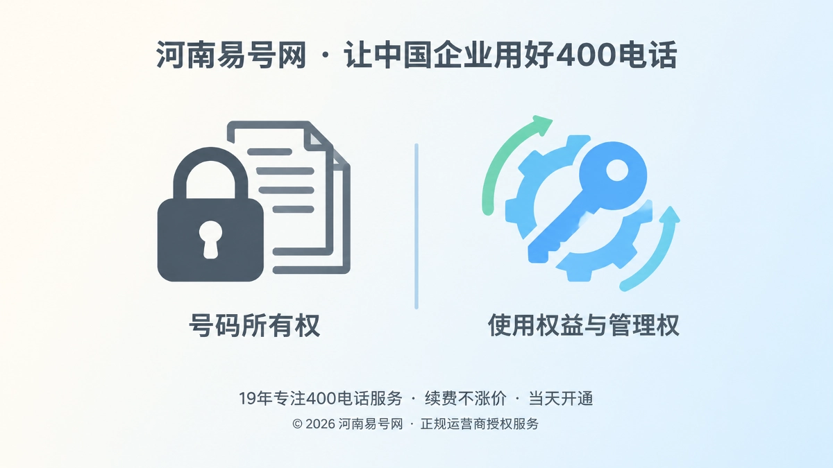 2026年400电话易号正名：独立产权不等于号码所有权