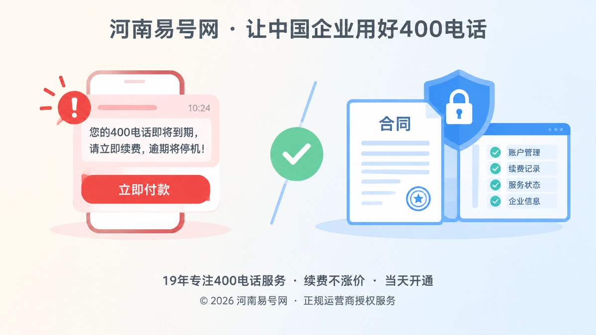 2026年400电话防骗课堂：识别续费主体被替换风险