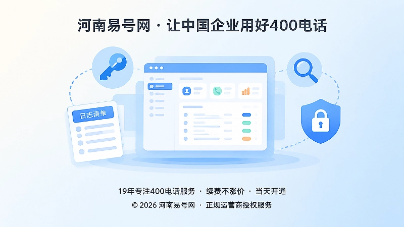400电话后台权限与变更留痕抽象场景图